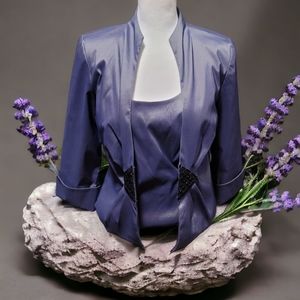 NWOT Shimmery Lavander Blazer and Tank J.R. Nites by Carol Lin Size 6